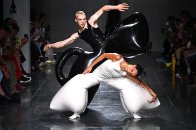 two models and Harri fashion show at London Fashion week. Addison Lee drove some of the guests 